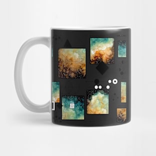 Watercolor Vivid Nebula, Squares and Lines Mug